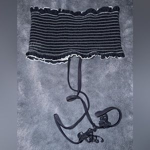 Black tube top bathing suit